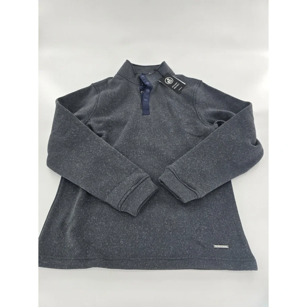Swannies‎ Golf Wolff Fleece Pullover 1/4 Snap Charcoal Navy Men's Size Medium M